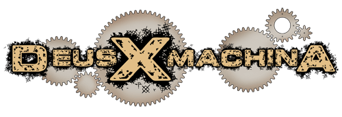 Logotipo Deus X Machina, el juego de rol Steampunk